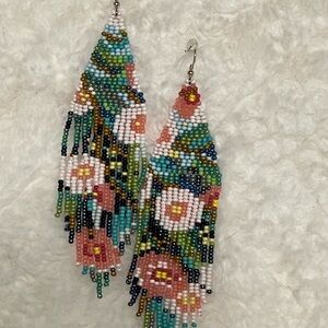 Hand Crafted Multicolor Beaded Earrings